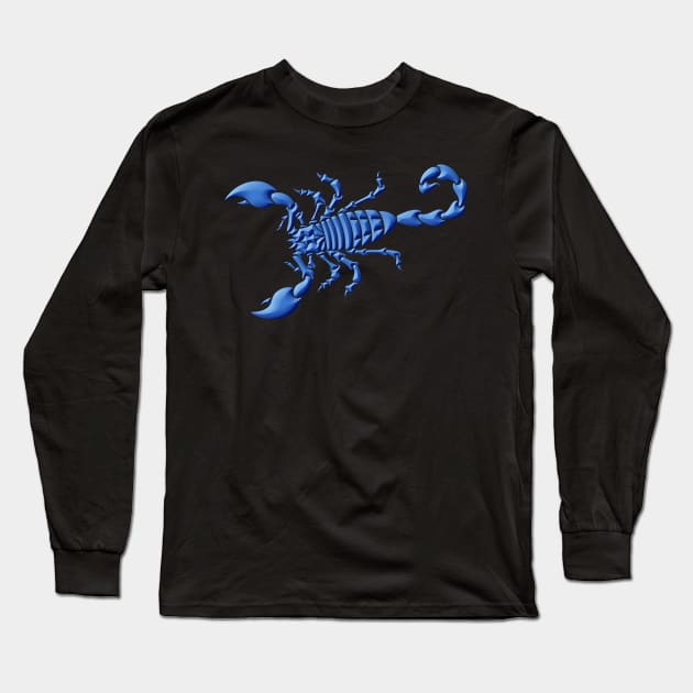 Blue Scorpion Long Sleeve T-Shirt by sifis